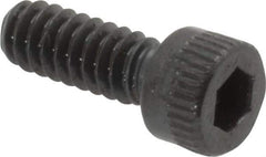 Made in USA - #6-32 UNC Hex Socket Drive, Socket Cap Screw - Alloy Steel, Black Oxide Finish, Fully Threaded, 3/8" Length Under Head - USA Tool & Supply