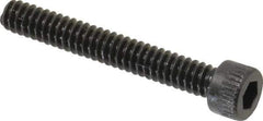 Made in USA - #6-32 UNC Hex Socket Drive, Socket Cap Screw - Alloy Steel, Black Oxide Finish, Fully Threaded, 1" Length Under Head - USA Tool & Supply