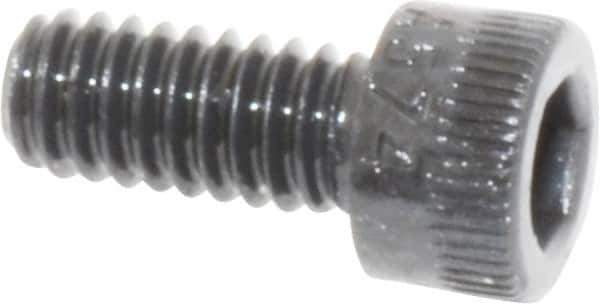 Made in USA - #8-32 UNC Hex Socket Drive, Socket Cap Screw - Alloy Steel, Black Oxide Finish, Fully Threaded, 3/8" Length Under Head - USA Tool & Supply
