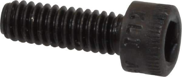 Made in USA - #8-32 UNC Hex Socket Drive, Socket Cap Screw - Alloy Steel, Black Oxide Finish, Fully Threaded, 1/2" Length Under Head - USA Tool & Supply