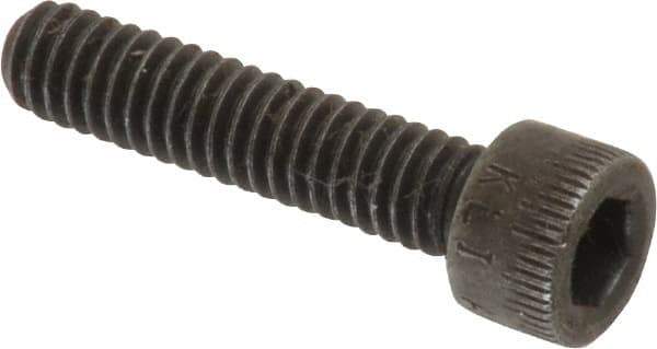 Made in USA - #8-32 UNC Hex Socket Drive, Socket Cap Screw - Alloy Steel, Black Oxide Finish, Fully Threaded, 3/4" Length Under Head - USA Tool & Supply