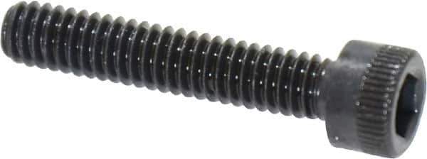 Made in USA - #8-32 UNC Hex Socket Drive, Socket Cap Screw - Alloy Steel, Black Oxide Finish, Fully Threaded, 7/8" Length Under Head - USA Tool & Supply