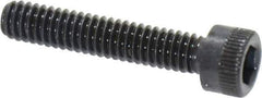 Made in USA - #8-32 UNC Hex Socket Drive, Socket Cap Screw - Alloy Steel, Black Oxide Finish, Fully Threaded, 7/8" Length Under Head - USA Tool & Supply