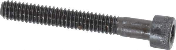 Made in USA - #8-32 UNC Hex Socket Drive, Socket Cap Screw - Alloy Steel, Black Oxide Finish, Partially Threaded, 1-1/4" Length Under Head - USA Tool & Supply