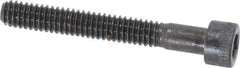 Made in USA - #8-32 UNC Hex Socket Drive, Socket Cap Screw - Alloy Steel, Black Oxide Finish, Partially Threaded, 1-1/4" Length Under Head - USA Tool & Supply