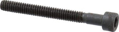 Made in USA - #8-32 UNC Hex Socket Drive, Socket Cap Screw - Alloy Steel, Black Oxide Finish, Partially Threaded, 1-1/2" Length Under Head - USA Tool & Supply