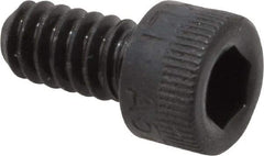Made in USA - #10-24 UNC Hex Socket Drive, Socket Cap Screw - Alloy Steel, Black Oxide Finish, Fully Threaded, 3/8" Length Under Head - USA Tool & Supply