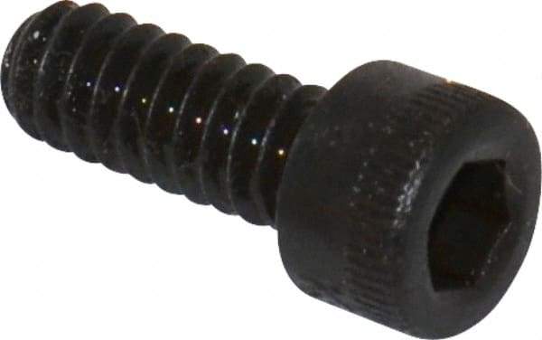 Made in USA - #10-24 UNC Hex Socket Drive, Socket Cap Screw - Alloy Steel, Black Oxide Finish, Fully Threaded, 1/2" Length Under Head - USA Tool & Supply