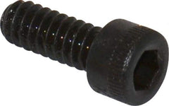 Made in USA - #10-24 UNC Hex Socket Drive, Socket Cap Screw - Alloy Steel, Black Oxide Finish, Fully Threaded, 1/2" Length Under Head - USA Tool & Supply