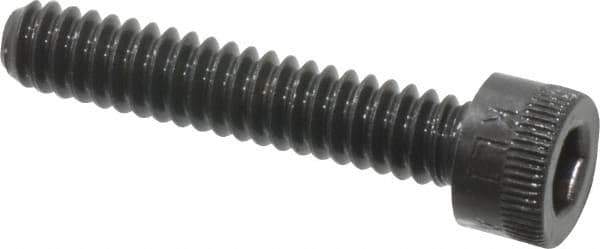 Made in USA - #10-24 UNC Hex Socket Drive, Socket Cap Screw - Alloy Steel, Black Oxide Finish, Fully Threaded, 1" Length Under Head - USA Tool & Supply