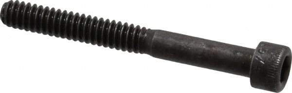 Made in USA - #10-24 UNC Hex Socket Drive, Socket Cap Screw - Alloy Steel, Black Oxide Finish, Partially Threaded, 1-3/4" Length Under Head - USA Tool & Supply