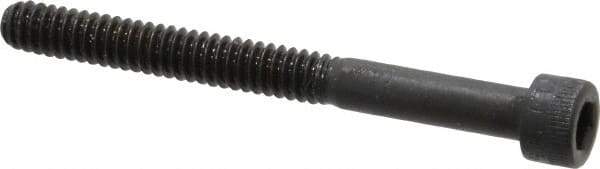 Made in USA - #10-24 UNC Hex Socket Drive, Socket Cap Screw - Alloy Steel, Black Oxide Finish, Partially Threaded, 2" Length Under Head - USA Tool & Supply