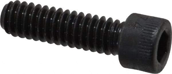 Made in USA - 1/4-20 UNC Hex Socket Drive, Socket Cap Screw - Alloy Steel, Black Oxide Finish, Fully Threaded, 7/8" Length Under Head - USA Tool & Supply
