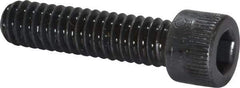 Made in USA - 1/4-20 UNC Hex Socket Drive, Socket Cap Screw - Alloy Steel, Black Oxide Finish, Fully Threaded, 1" Length Under Head - USA Tool & Supply
