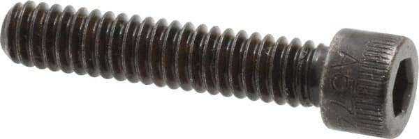 Made in USA - 1/4-20 UNC Hex Socket Drive, Socket Cap Screw - Alloy Steel, Black Oxide Finish, Fully Threaded, 1-1/4" Length Under Head - USA Tool & Supply