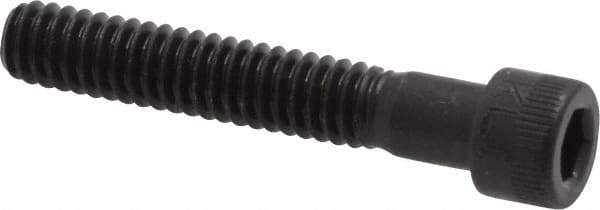 Made in USA - 1/4-20 UNC Hex Socket Drive, Socket Cap Screw - Alloy Steel, Black Oxide Finish, Partially Threaded, 1-1/2" Length Under Head - USA Tool & Supply
