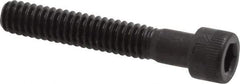 Made in USA - 1/4-20 UNC Hex Socket Drive, Socket Cap Screw - Alloy Steel, Black Oxide Finish, Partially Threaded, 1-1/2" Length Under Head - USA Tool & Supply