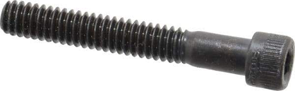 Made in USA - 1/4-20 UNC Hex Socket Drive, Socket Cap Screw - Alloy Steel, Black Oxide Finish, Partially Threaded, 1-3/4" Length Under Head - USA Tool & Supply