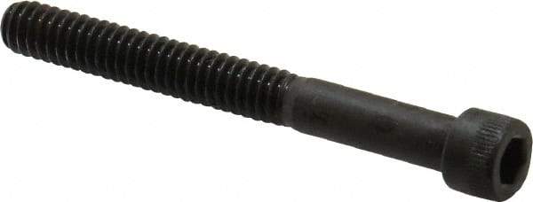 Made in USA - 1/4-20 UNC Hex Socket Drive, Socket Cap Screw - Alloy Steel, Black Oxide Finish, Partially Threaded, 2-1/4" Length Under Head - USA Tool & Supply