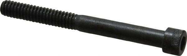 Made in USA - 1/4-20 UNC Hex Socket Drive, Socket Cap Screw - Alloy Steel, Black Oxide Finish, Partially Threaded, 2-1/2" Length Under Head - USA Tool & Supply