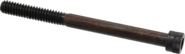 Made in USA - 1/4-20 UNC Hex Socket Drive, Socket Cap Screw - Alloy Steel, Black Oxide Finish, Partially Threaded, 3" Length Under Head - USA Tool & Supply