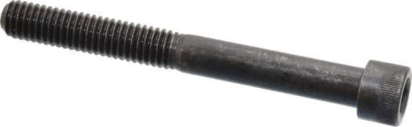 Made in USA - 3/8-16 UNC Hex Socket Drive, Socket Cap Screw - Alloy Steel, Black Oxide Finish, Partially Threaded, 3-1/2" Length Under Head - USA Tool & Supply