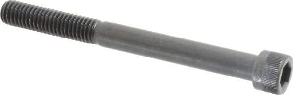 Made in USA - 3/8-16 UNC Hex Socket Drive, Socket Cap Screw - Alloy Steel, Black Oxide Finish, Partially Threaded, 4" Length Under Head - USA Tool & Supply