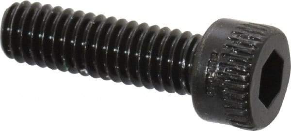 Made in USA - #6-40 UNF Hex Socket Drive, Socket Cap Screw - Alloy Steel, Black Oxide Finish, Fully Threaded, 1/2" Length Under Head - USA Tool & Supply