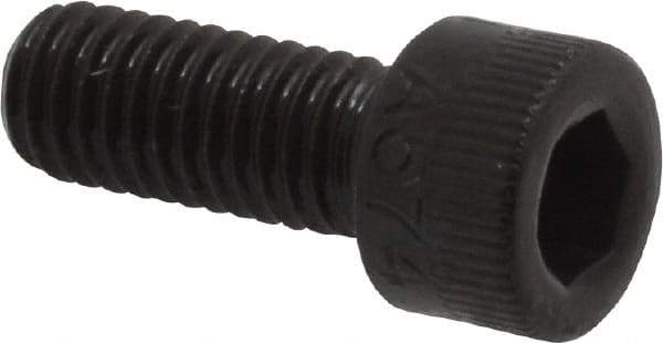 Made in USA - #10-32 UNF Hex Socket Drive, Socket Cap Screw - Alloy Steel, Black Oxide Finish, Fully Threaded, 1/2" Length Under Head - USA Tool & Supply