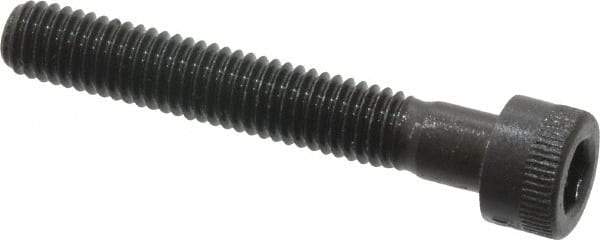 Made in USA - #10-32 UNF Hex Socket Drive, Socket Cap Screw - Alloy Steel, Black Oxide Finish, Fully Threaded, 1-1/4" Length Under Head - USA Tool & Supply