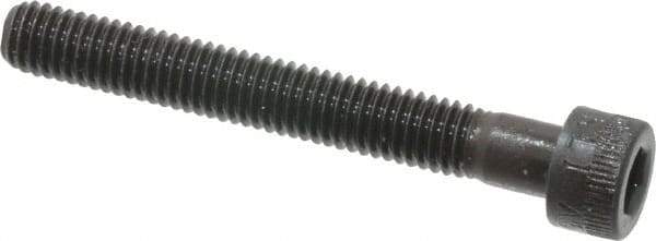 Made in USA - #10-32 UNF Hex Socket Drive, Socket Cap Screw - Alloy Steel, Black Oxide Finish, Partially Threaded, 1-1/2" Length Under Head - USA Tool & Supply