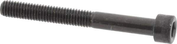 Made in USA - #10-32 UNF Hex Socket Drive, Socket Cap Screw - Alloy Steel, Black Oxide Finish, Partially Threaded, 1-3/4" Length Under Head - USA Tool & Supply