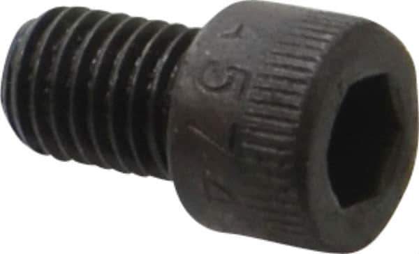 Made in USA - 1/4-28 UNF Hex Socket Drive, Socket Cap Screw - Alloy Steel, Black Oxide Finish, Fully Threaded, 3/8" Length Under Head - USA Tool & Supply
