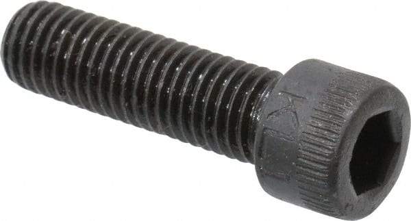 Made in USA - 1/4-28 UNF Hex Socket Drive, Socket Cap Screw - Alloy Steel, Black Oxide Finish, Fully Threaded, 7/8" Length Under Head - USA Tool & Supply