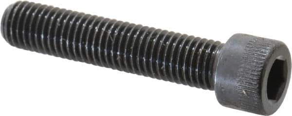 Made in USA - 1/4-28 UNF Hex Socket Drive, Socket Cap Screw - Alloy Steel, Black Oxide Finish, Fully Threaded, 1-1/4" Length Under Head - USA Tool & Supply