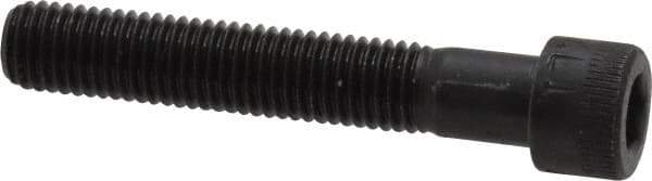 Made in USA - 1/4-28 UNF Hex Socket Drive, Socket Cap Screw - Alloy Steel, Black Oxide Finish, Partially Threaded, 1-1/2" Length Under Head - USA Tool & Supply