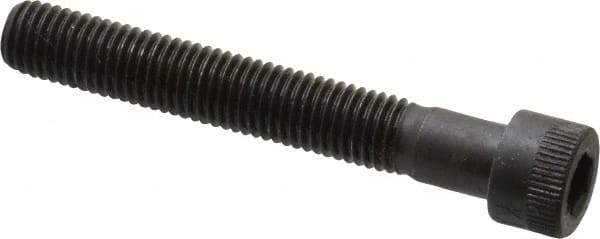 Made in USA - 1/4-28 UNF Hex Socket Drive, Socket Cap Screw - Alloy Steel, Black Oxide Finish, Partially Threaded, 1-3/4" Length Under Head - USA Tool & Supply