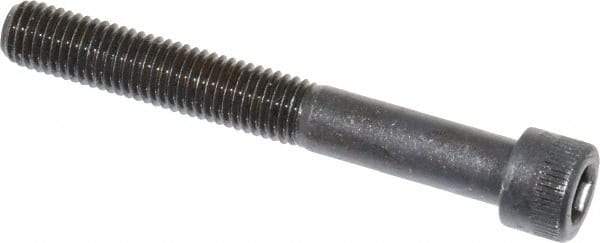Made in USA - 1/4-28 UNF Hex Socket Drive, Socket Cap Screw - Alloy Steel, Black Oxide Finish, Partially Threaded, 2" Length Under Head - USA Tool & Supply