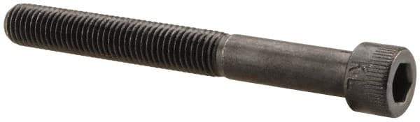 Made in USA - 1/4-28 UNF Hex Socket Drive, Socket Cap Screw - Alloy Steel, Black Oxide Finish, Partially Threaded, 2-1/4" Length Under Head - USA Tool & Supply