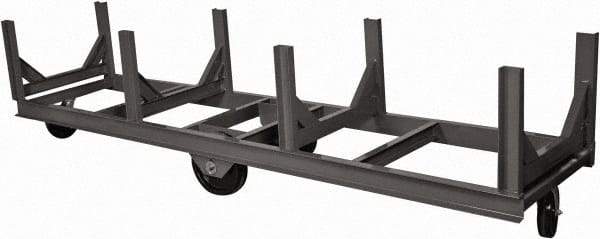 Durham - 10,000 Lb Capacity Steel Bar Cradle Truck - Steel Deck, 96" OAW, Phenolic Casters - USA Tool & Supply