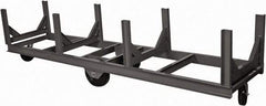 Durham - 10,000 Lb Capacity Steel Bar Cradle Truck - Steel Deck, 96" OAW, Phenolic Casters - USA Tool & Supply