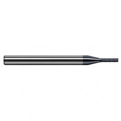 Miniature End Mills - Deburring End Mill - 0.0310″ (1/32″) Cutter Diameter × 0.0930″ (3/32″) Length of Cut Carbide Deburring Square End Mill, 6 RH Teeth, 3 LH Teeth, AlTiN Coated - USA Tool & Supply