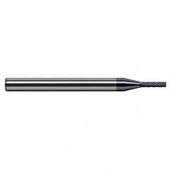 Miniature End Mills - Deburring End Mill - 0.0310″ (1/32″) Cutter Diameter × 0.0930″ (3/32″) Length of Cut Carbide Deburring Square End Mill, 6 RH Teeth, 3 LH Teeth, AlTiN Coated - USA Tool & Supply
