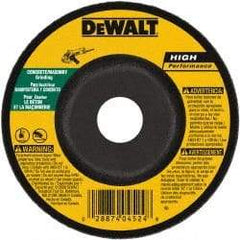 DeWALT - 24 Grit, 7" Wheel Diam, 1/4" Wheel Thickness, 7/8" Arbor Hole, Type 27 Depressed Center Wheel - Silicon Carbide, Resinoid Bond, 8,700 Max RPM - USA Tool & Supply