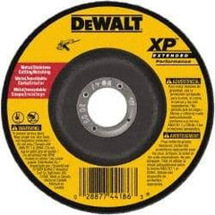 DeWALT - 24 Grit, 4" Wheel Diam, 3/32" Wheel Thickness, 5/8" Arbor Hole, Type 27 Depressed Center Wheel - Zirconia Alumina, Resinoid Bond, 15,200 Max RPM - USA Tool & Supply