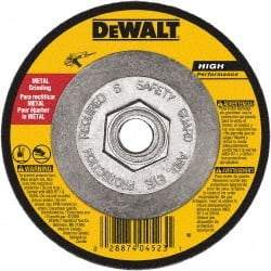 DeWALT - 24 Grit, 6" Wheel Diam, 3/32" Wheel Thickness, Type 27 Depressed Center Wheel - Aluminum Oxide, Resinoid Bond, 10,100 Max RPM - USA Tool & Supply