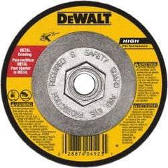 DeWALT - 24 Grit, 6" Wheel Diam, 3/32" Wheel Thickness, Type 27 Depressed Center Wheel - Aluminum Oxide, Resinoid Bond, 10,100 Max RPM - USA Tool & Supply
