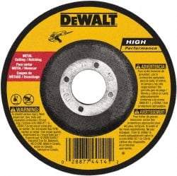 DeWALT - 24 Grit, 6" Wheel Diam, 3/32" Wheel Thickness, 7/8" Arbor Hole, Type 27 Depressed Center Wheel - Aluminum Oxide, Resinoid Bond, 10,100 Max RPM - USA Tool & Supply