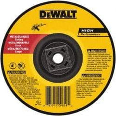 DeWALT - 60 Grit, 7" Wheel Diam, Type 27 Depressed Center Wheel - Aluminum Oxide, Resinoid Bond, 8,700 Max RPM - USA Tool & Supply