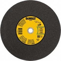 DeWALT - 14" 24 Grit Silicon Carbide Cutoff Wheel - 1/8" Thick, 1" Arbor, 5,500 Max RPM, Use with Gas Powered Saws - USA Tool & Supply